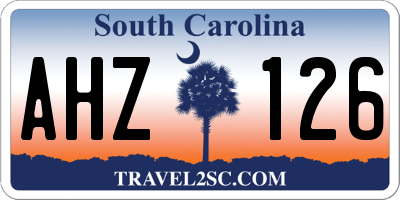 SC license plate AHZ126
