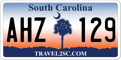 SC license plate AHZ129