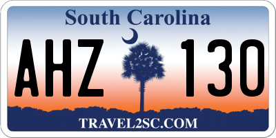 SC license plate AHZ130