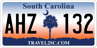 SC license plate AHZ132