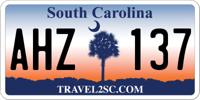 SC license plate AHZ137