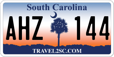 SC license plate AHZ144