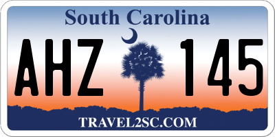 SC license plate AHZ145
