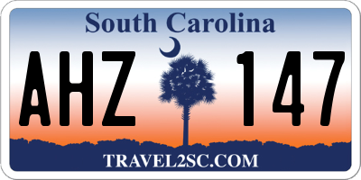 SC license plate AHZ147
