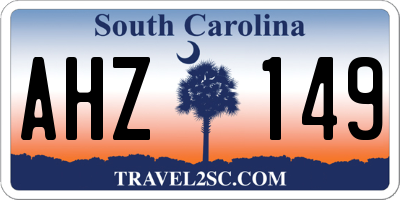 SC license plate AHZ149