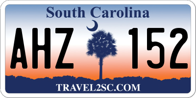 SC license plate AHZ152
