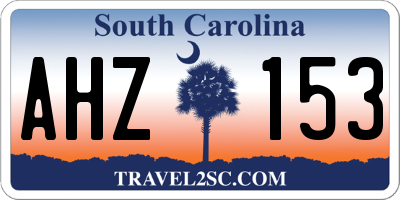 SC license plate AHZ153
