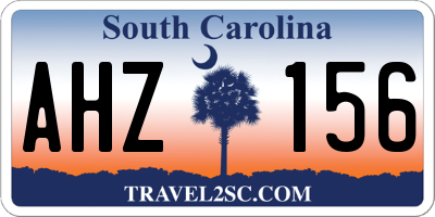SC license plate AHZ156