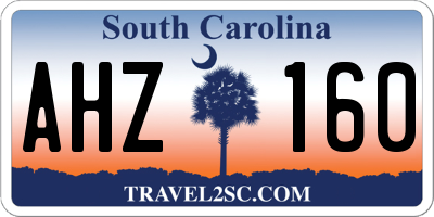 SC license plate AHZ160