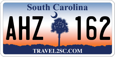 SC license plate AHZ162