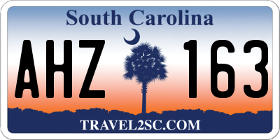 SC license plate AHZ163