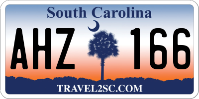 SC license plate AHZ166