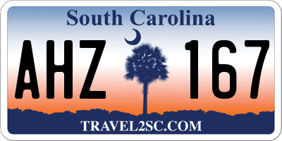 SC license plate AHZ167