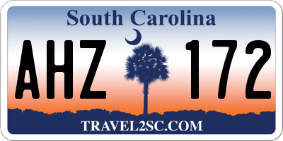 SC license plate AHZ172