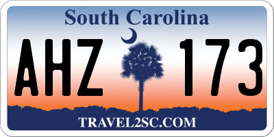 SC license plate AHZ173