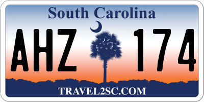 SC license plate AHZ174