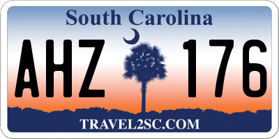 SC license plate AHZ176