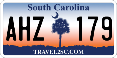 SC license plate AHZ179