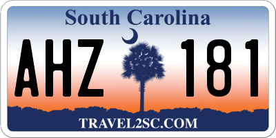 SC license plate AHZ181