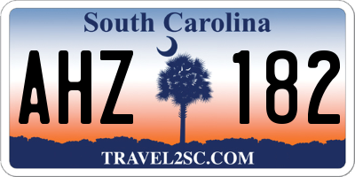 SC license plate AHZ182