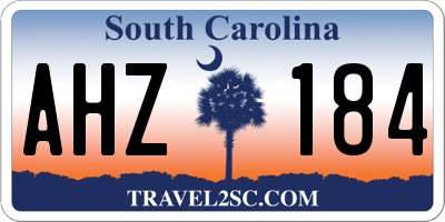 SC license plate AHZ184