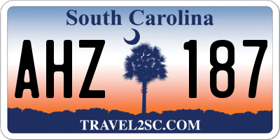 SC license plate AHZ187