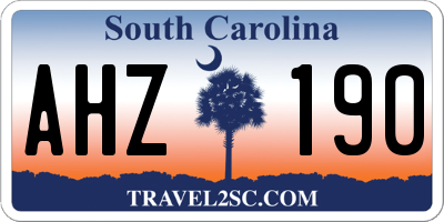 SC license plate AHZ190