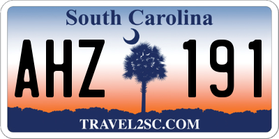 SC license plate AHZ191