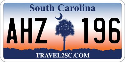 SC license plate AHZ196