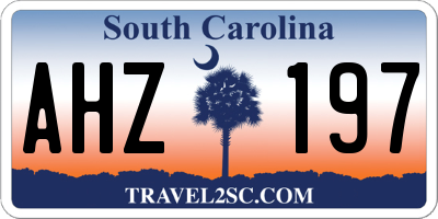 SC license plate AHZ197