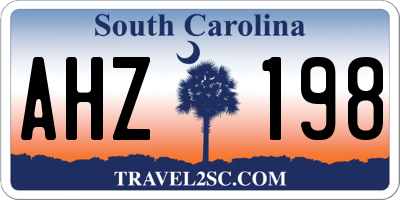 SC license plate AHZ198