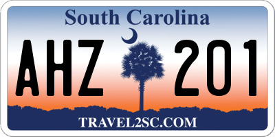 SC license plate AHZ201
