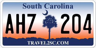 SC license plate AHZ204