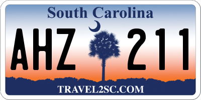 SC license plate AHZ211