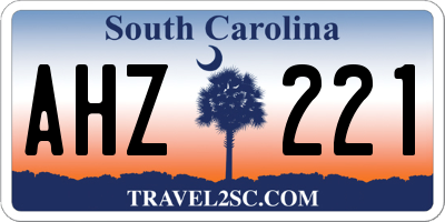 SC license plate AHZ221