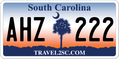 SC license plate AHZ222