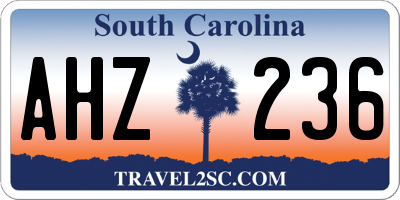 SC license plate AHZ236