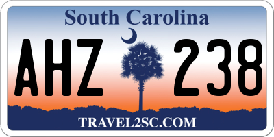 SC license plate AHZ238
