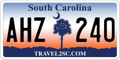 SC license plate AHZ240
