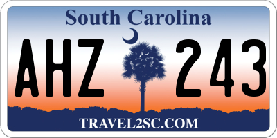 SC license plate AHZ243