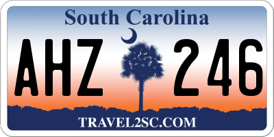 SC license plate AHZ246