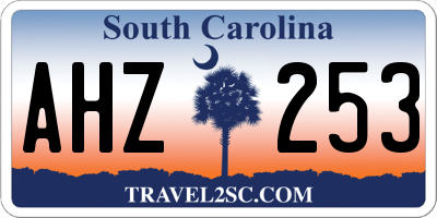 SC license plate AHZ253