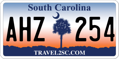 SC license plate AHZ254