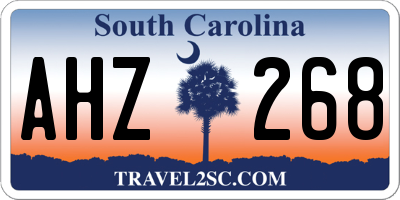 SC license plate AHZ268