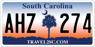 SC license plate AHZ274