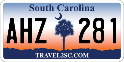 SC license plate AHZ281