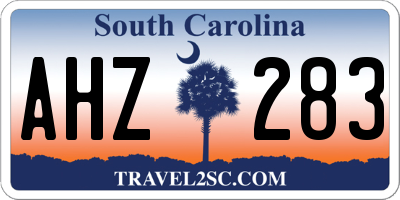 SC license plate AHZ283