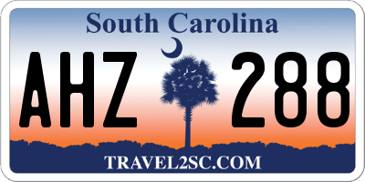 SC license plate AHZ288