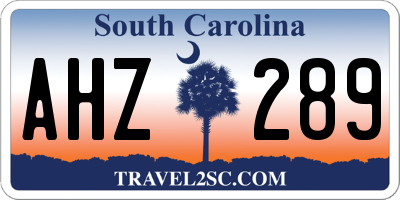 SC license plate AHZ289