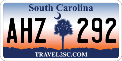 SC license plate AHZ292